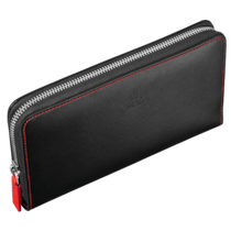 Fine Leather Wallet, Black / Red - 7070210004