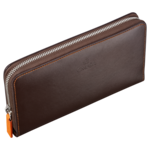 Fine Leather Wallet, Brown / Orange - 7070220004