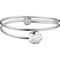 Omega Flower Bracelet, 18K white gold, Diamonds, Mother-of-pearl cabochon - B603BC0600100