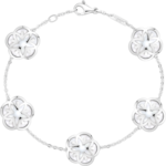 Omega Flower Bracelet, 18K white gold, Mother-of-pearl cabochon - B603BC0700105