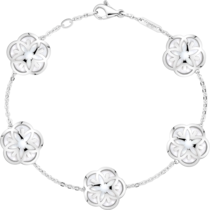 Omega Flower Bracelet, 18K white gold, Mother-of-pearl cabochon - B603BC0700105