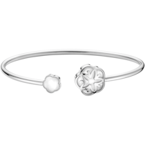 Omega Flower 18K white gold and two Mother-of-Pearl cabochons with engraving on the back - B603BC0700100