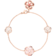 Omega Flower Bracelet, 18K red gold, Carnelian cabochon, Mother-of-pearl cabochon, Pink opale cabochon - B603BG0700505