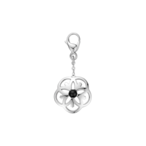 Omega Flower Charm, 18K white gold, Onyx bead - M39BCA0201505