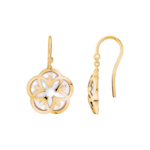Omega Flower 耳環, 18K黃金, 蛋面切割珍珠貝母 - E603BB0700105