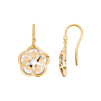 Omega Flower Earring, 18K yellow gold, Mother-of-pearl cabochon - E603BB0700105