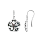 Omega Flower 耳環, 18K白金, 蛋面切割大溪地珍珠貝母 - E603BC0700205