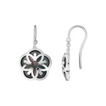 Omega Flower Earring, 18K white gold, Tahiti Mother-of-Pearl cabochon - E603BC0700205