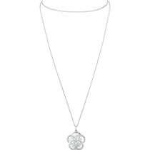 Omega Flower Necklace, 18K white gold, Diamonds, Mother-of-pearl cabochon - L603BC0400105