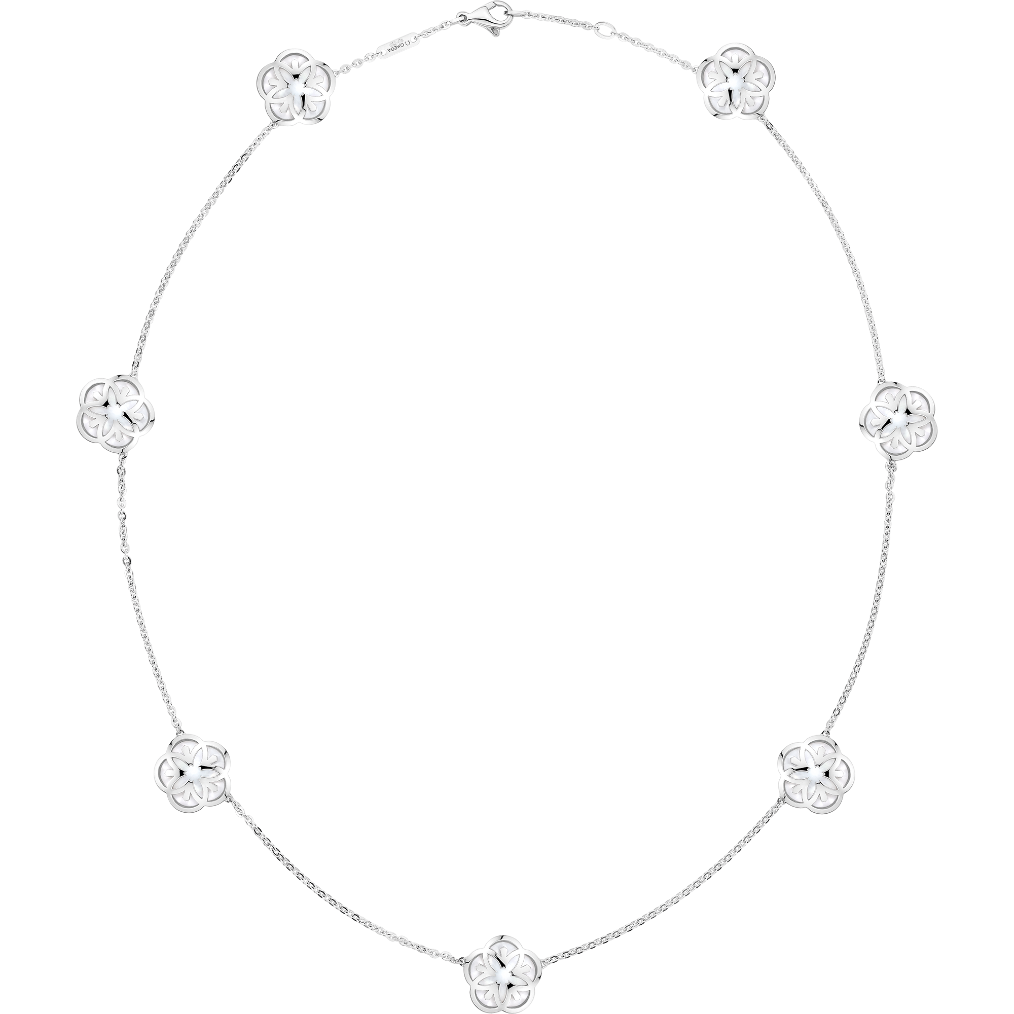14k White Gold MOM Necklace with Diamonds