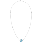 Omega Flower Necklace, 18K white gold, Turquoise cabochon - N603BC0700605
