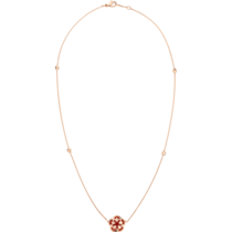 Omega Flower Necklace, 18K red gold, Carnelian cabochon - N603BG0700205