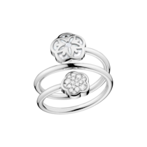 Omega Flower 戒指, 18K白金, 鑽石, 蛋面切割珍珠貝母 - R603BC06001XX