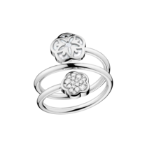 Omega Flower Ring, 18K white gold, Diamonds, Mother-of-pearl cabochon - R603BC06001XX