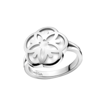 Omega Flower 戒指, 18K白金, 蛋面切割珍珠貝母 - R603BC07001XX