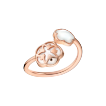 Omega Flower 戒指, 18K紅金, 蛋面切割珍珠貝母 - R603BG07002XX
