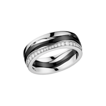 Ladymatic 戒指, 18K白金, 黑色陶瓷, 鑽石 - R604CL01001XX