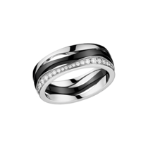 Ladymatic Ring, Diamonds, 18K white gold, Black ceramic - R604CL01001XX