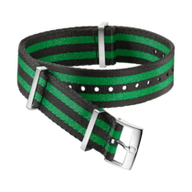 NATO strap - Polyamide 5-stripe black & green strap - 031CWZ008803