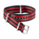 NATO strap - Polyamide 5-stripe black & red strap - 031ZSZ002042