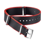 NATO strap - Polyamide black strap, red-bordered - 031ZSZ002041