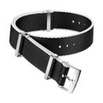 NATO strap - Polyamide black strap, white-bordered - 031CWZ010710