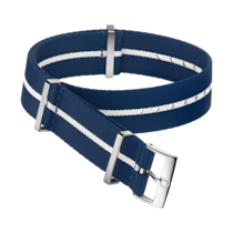 NATO strap - Polyamide blue strap with white stripe - 031CWZ014677