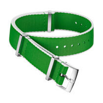 NATO strap - Polyamide green strap, white-bordered - 031CWZ010714