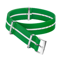 NATO strap - Polyamide green strap with white stripe - 031CWZ014689