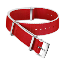 NATO strap - Polyamide red strap, white-bordered - 031CWZ010718