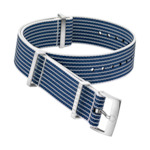 NATO strap - Polyamide striped blue and white racetrack-style strap lane numbers engraved on the fitted keeper - 031CWZ005945