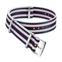 NATO strap - Polyamide striped blue, red and white strap - 031CWZ010694
