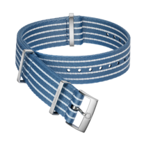 NATO strap - Polyamide striped Summer Blue and white strap - 031Z019480