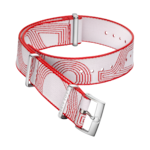 NATO strap - Polyamide white and red strap - 031Z019128