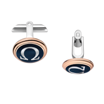 Omegamania Cufflinks, 18K red gold, Mother-of-pearl cabochon, Stainless steel - CA02DG0700305