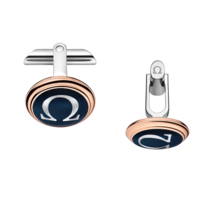 Omegamania Cufflinks, 18K red gold, Mother-of-pearl cabochon, Stainless steel - CA02DG0700305