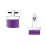 Omegamania Cufflinks, Stainless steel, Violet resin - CA02ST0000305
