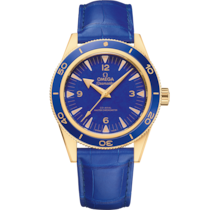 Seamaster 300 41 mm, yellow gold on leather strap - 234.63.41.21.99.002