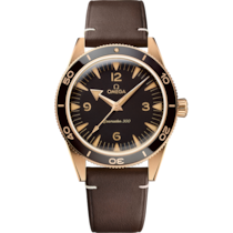 Seamaster 41 mm, Bronze gold on leather strap - 234.92.41.21.10.001