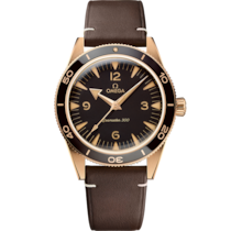 Seamaster 300 41 mm, Bronze gold on leather strap - 234.92.41.21.10.001