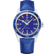 Seamaster 300 41 mm, platinum on leather strap - 234.93.41.21.99.002