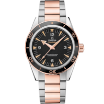 Seamaster 300 41 mm, steel - Sedna™ gold on steel - Sedna™ gold - 233.20.41.21.01.001