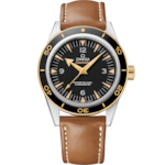 Seamaster 41 mm, steel - yellow gold on leather strap - 233.22.41.21.01.001