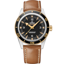 Seamaster 41 mm, steel - yellow gold on leather strap - 233.22.41.21.01.001