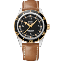 Seamaster 300 41 mm, steel - yellow gold on leather strap - 233.22.41.21.01.001