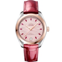 Seamaster 34 mm, Steel - Sedna™ Gold on Leather strap - 220.23.34.20.60.001