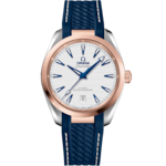 Seamaster 38 mm, steel - Sedna™ gold on rubber strap - 220.22.38.20.02.001