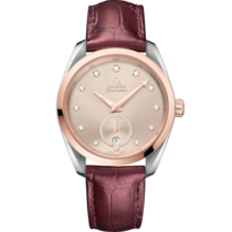 Seamaster Aqua Terra 150M 38 mm, steel - Sedna™ gold on leather strap - 220.23.38.20.59.001