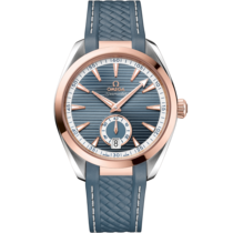 Seamaster 41 mm, steel - Sedna™ gold on rubber strap - 220.22.41.21.03.001