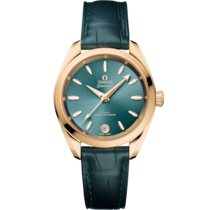 Seamaster Aqua Terra Shades 34 mm, Moonshine™ gold on leather strap - 220.53.34.20.10.001